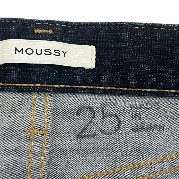 Moussy Vintage Mid Rise Skinny Jeans Dark Blue Wash Japanese Denim Women’s 25 - Picture 11 of 13